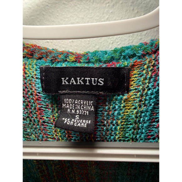 Kaktus Women Knit Cardigan Sweater Open Front Button Small Festival Bohemian - Picture 4 of 8